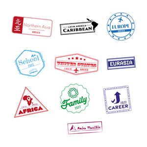 10 Rubber Stamps - Passport Visa Style | Graphic Design by ChristineChe