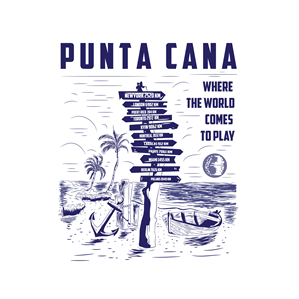 WORLD Beach Direction post and beach scene | Design de T-shirt par dskyvbc