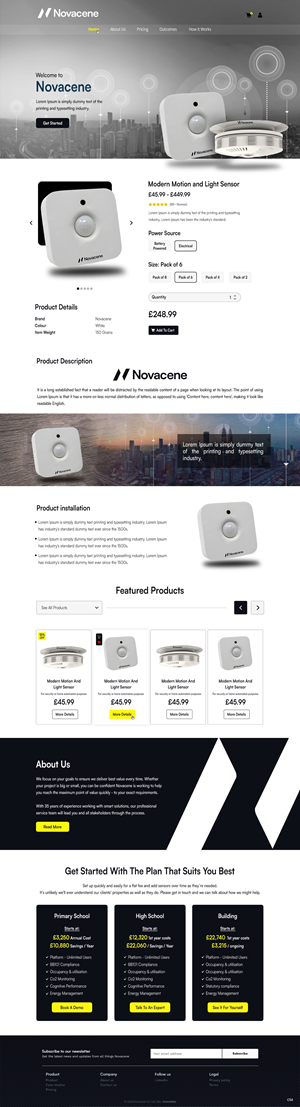 Shopify design for a sensor shop | Diseño Web por pb