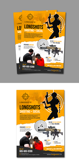 Upscale and cool gun range / bar + lounge. Think axe throwing, but much cooler. | Design de Flyer par ZeneFashions