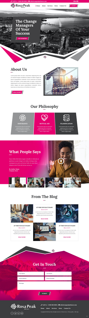 rosapeak website | Web Design by pb