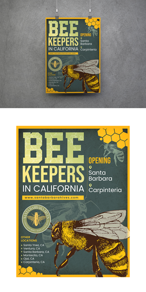 Santa Barbara Hives Annual Poster Design  | Poster Design by ZeneFashions