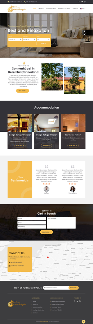 Web-Design von sai.designer87 für Sonnenhuegel Betriebs GmbH | Design: #29315727