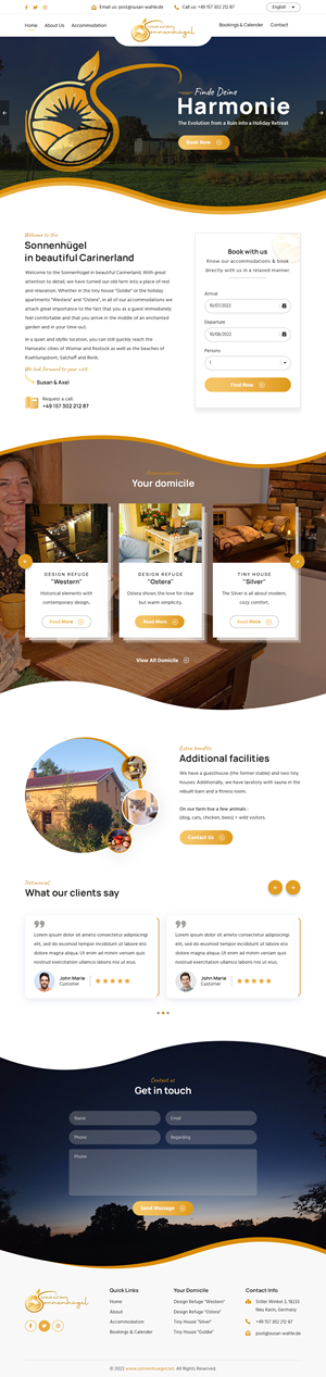 Web-Design von sai.designer87 für Sonnenhuegel Betriebs GmbH | Design: #29321666