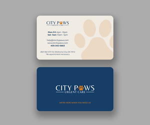 Business Card Design by Andrés Sebastián for City Paws Urgent Care  | Design #29317307