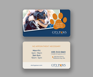 Design de Carte de Visite par Andrés Sebastián pour City Paws Urgent Care  | Design : #29322558