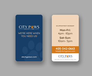 Design de Carte de Visite par Andrés Sebastián pour City Paws Urgent Care  | Design : #29322649
