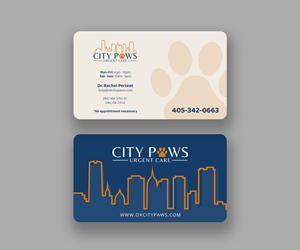 Design de Carte de Visite par Andrés Sebastián pour City Paws Urgent Care  | Design : #29421329