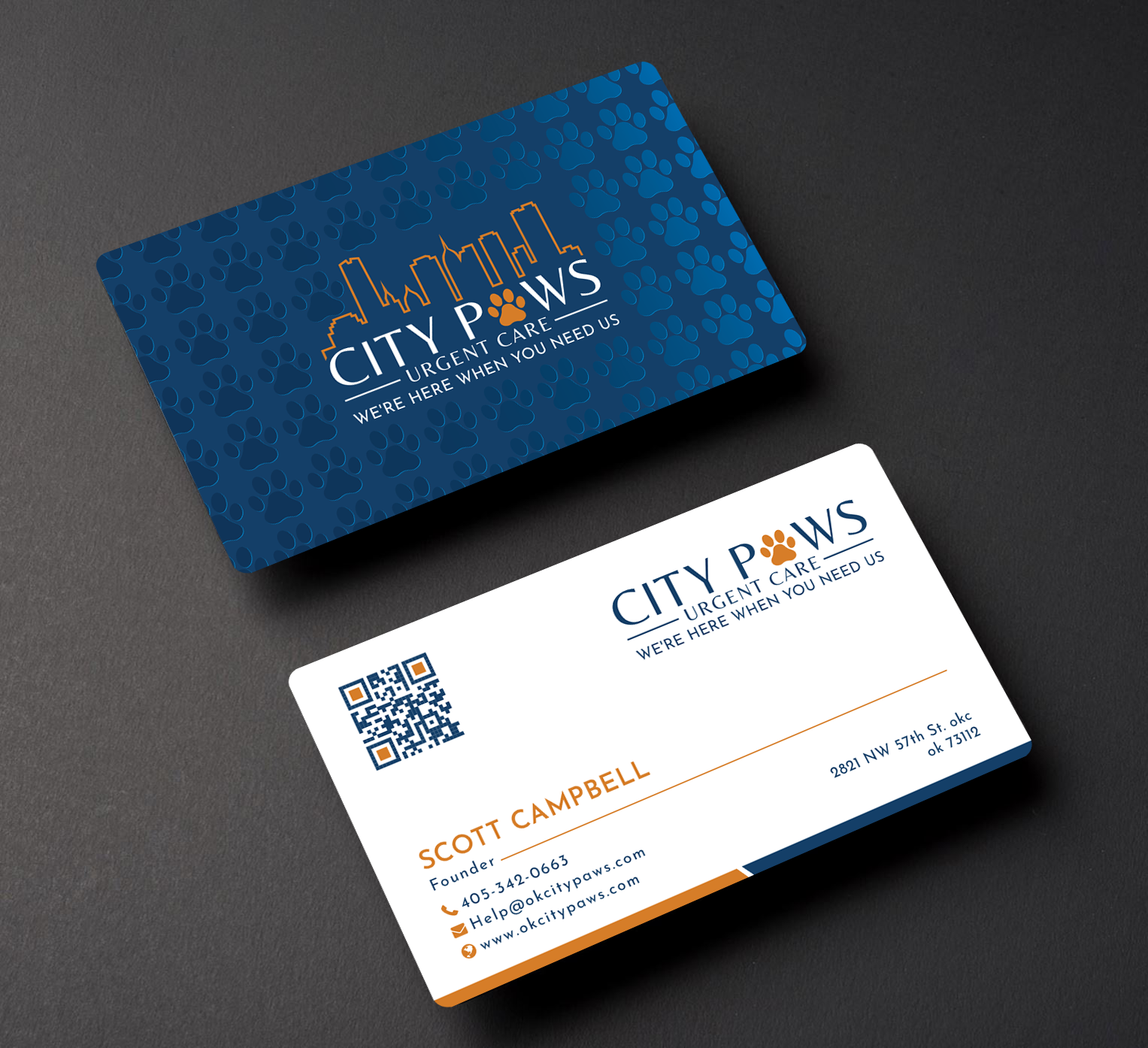 Business Card Design by Creative Moon Design for City Paws Urgent Care  | Design #29327906