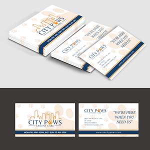Business Card Design by Pegasus for City Paws Urgent Care  | Design #29303367