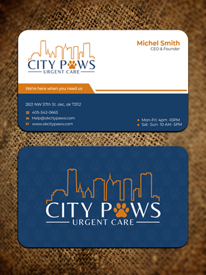 Design de Carte de Visite par Graphixpointt pour City Paws Urgent Care  | Design : #29302623