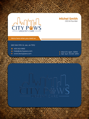 Design de Carte de Visite par Graphixpointt pour City Paws Urgent Care  | Design : #29302627