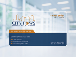 Design de Carte de Visite par Graphixpointt pour City Paws Urgent Care  | Design : #29302628