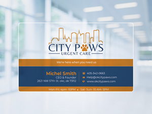 Design de Carte de Visite par Graphixpointt pour City Paws Urgent Care  | Design : #29302631