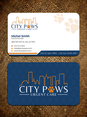 Design de Carte de Visite par Graphixpointt pour City Paws Urgent Care  | Design : #29302633