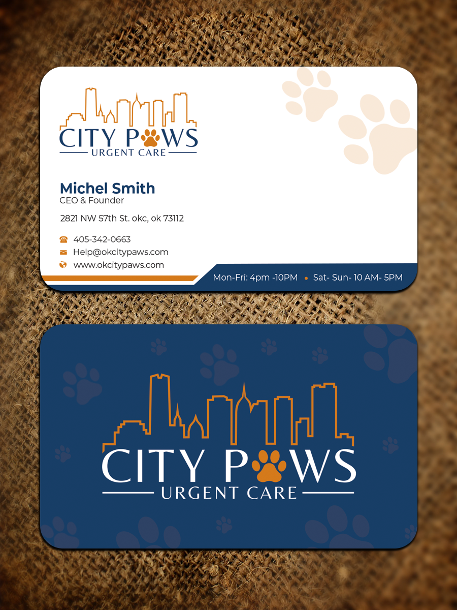 Diseño de Tarjeta de Presentación por Graphixpointt para City Paws Urgent Care  | Diseño #29302634