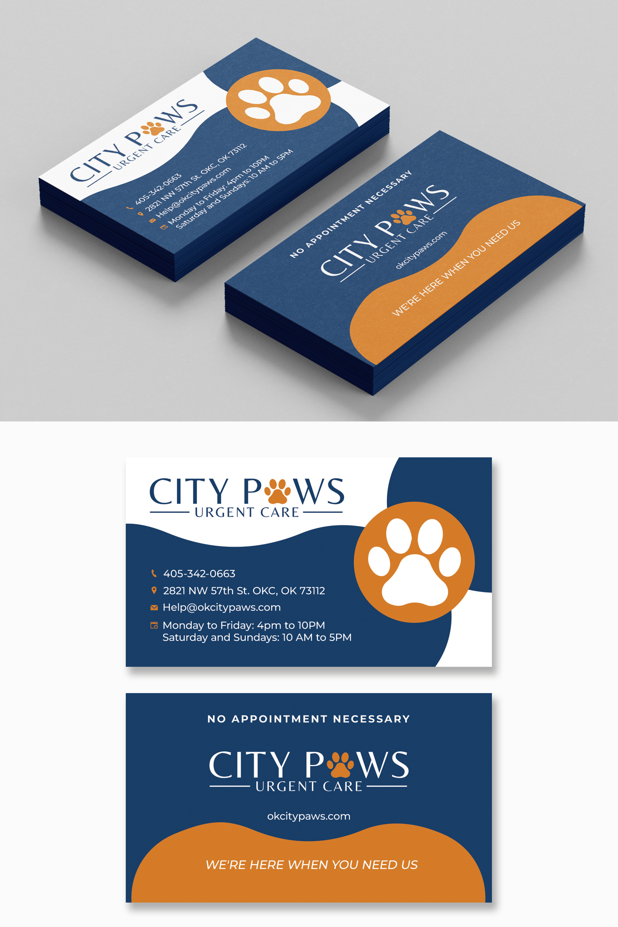 Design de Carte de Visite par Mosaic pour City Paws Urgent Care  | Design #29333184