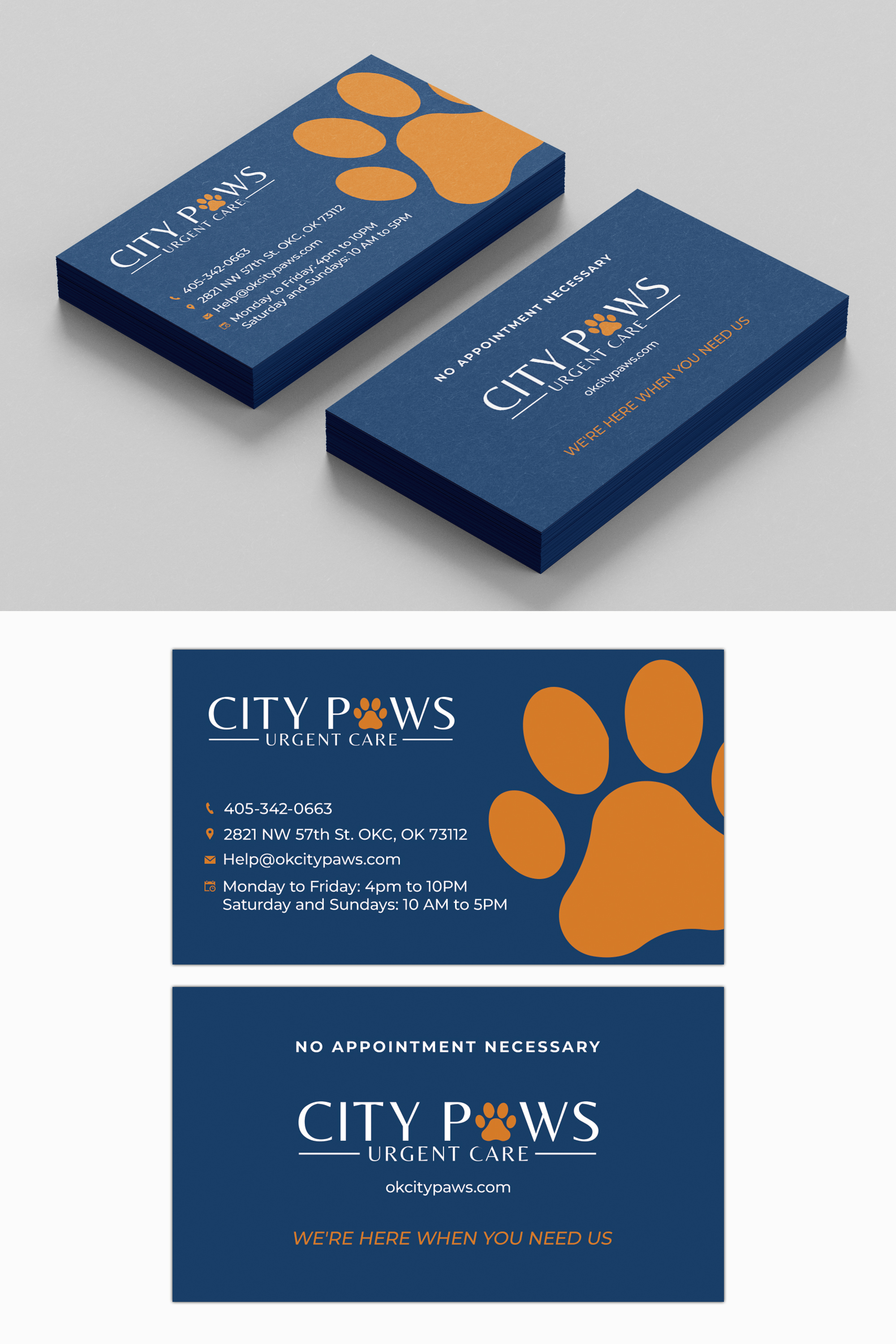 Design de Carte de Visite par Mosaic pour City Paws Urgent Care  | Design #29333192