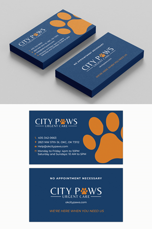 Business Card Design by Mosaic for City Paws Urgent Care  | Design: #29333192