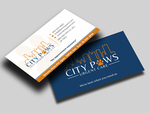 Business Card Design by jasmeen1975 for City Paws Urgent Care  | Design: #29307980