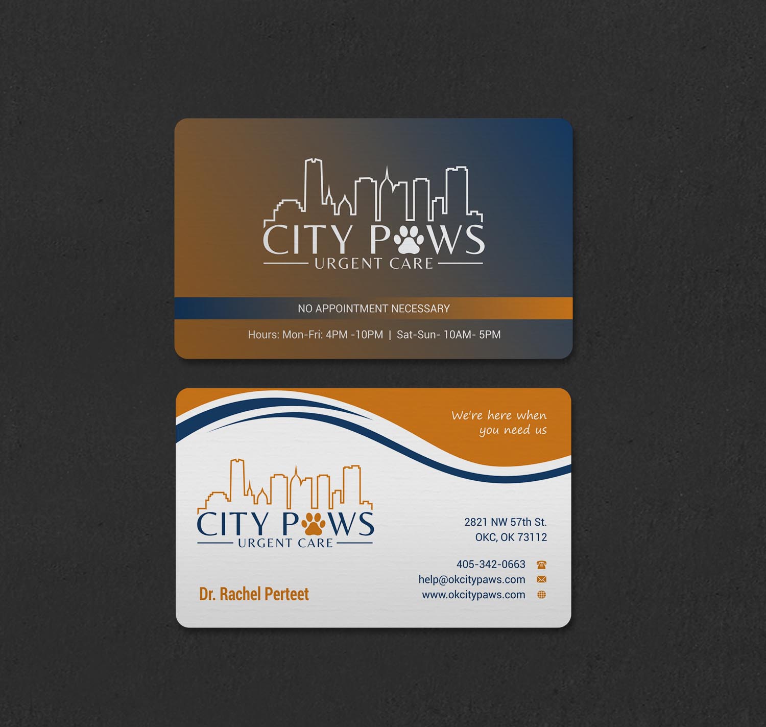 Business Card Design by INDIAN_Ashok for City Paws Urgent Care  | Design #29304240