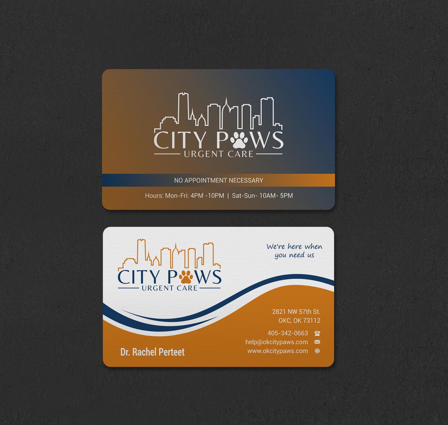 Business Card Design by INDIAN_Ashok for City Paws Urgent Care  | Design #29304244