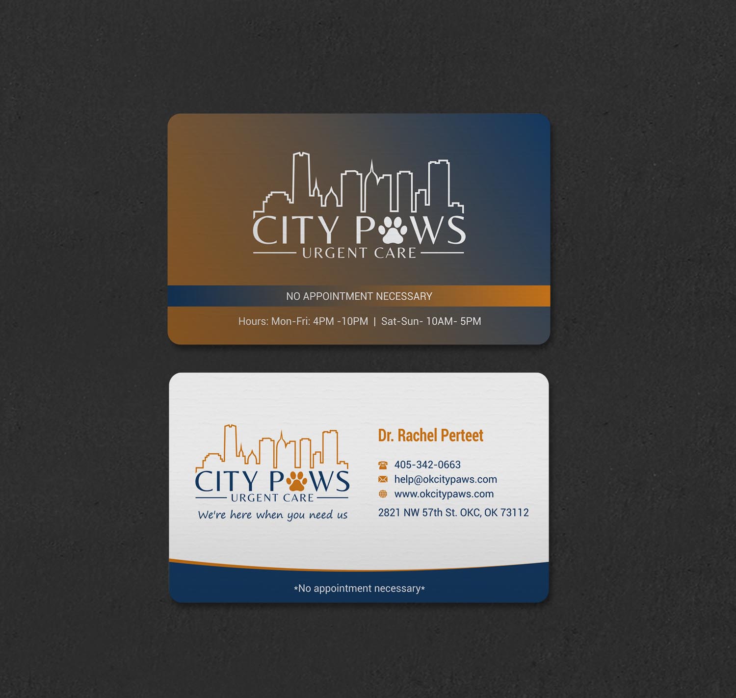 Business Card Design by INDIAN_Ashok for City Paws Urgent Care  | Design #29304245