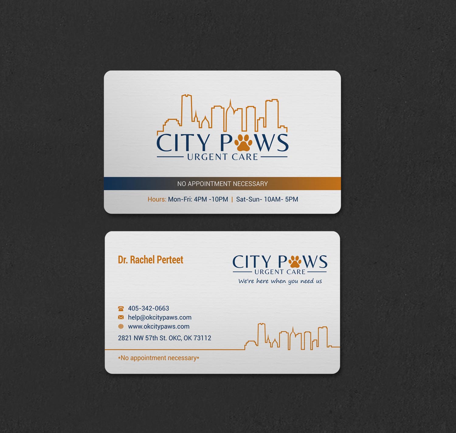 Business Card Design by INDIAN_Ashok for City Paws Urgent Care  | Design #29304250