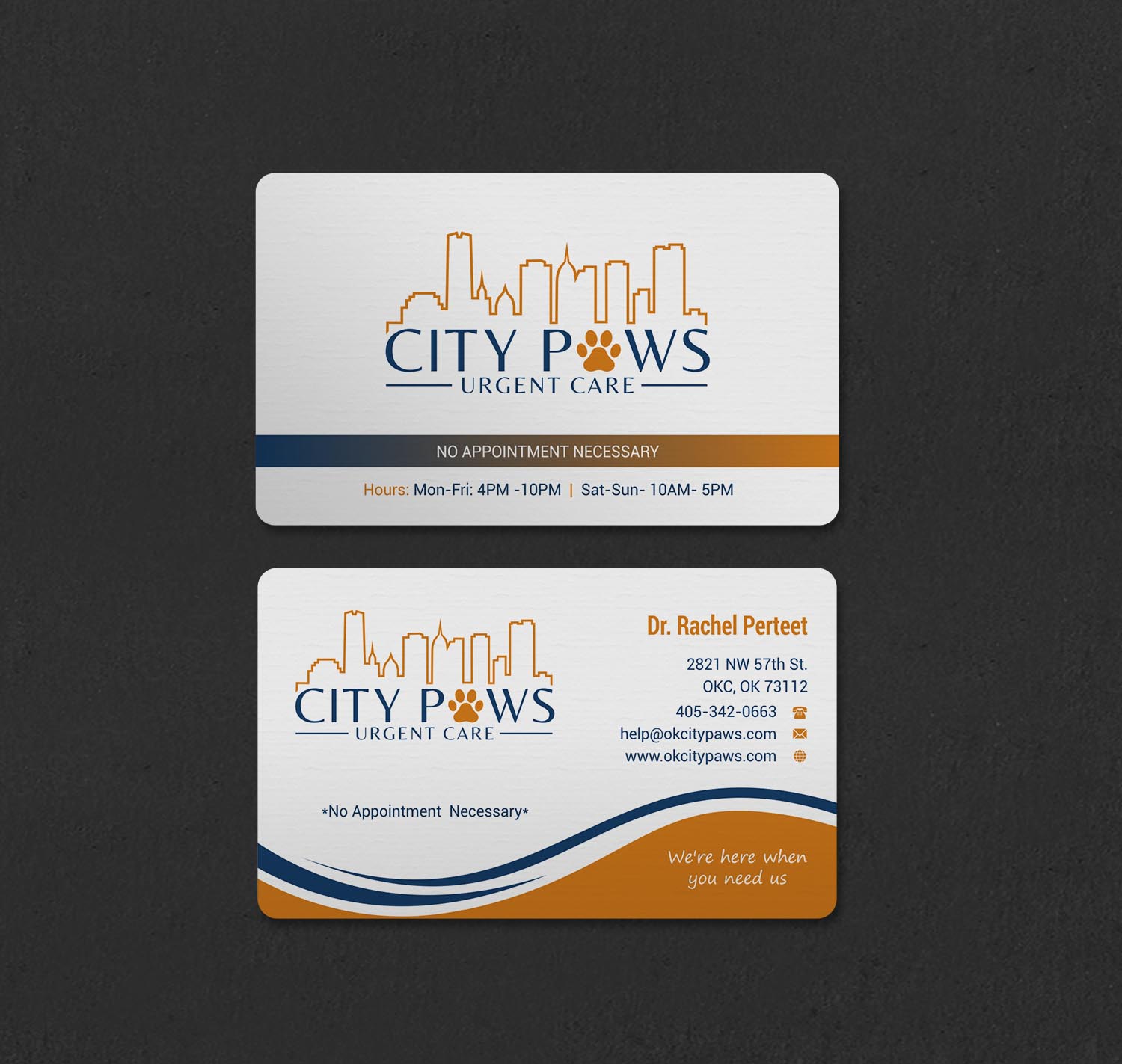 Business Card Design by INDIAN_Ashok for City Paws Urgent Care  | Design #29304251