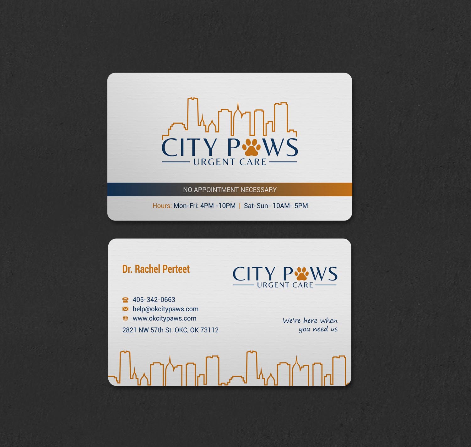 Business Card Design by INDIAN_Ashok for City Paws Urgent Care  | Design #29304252