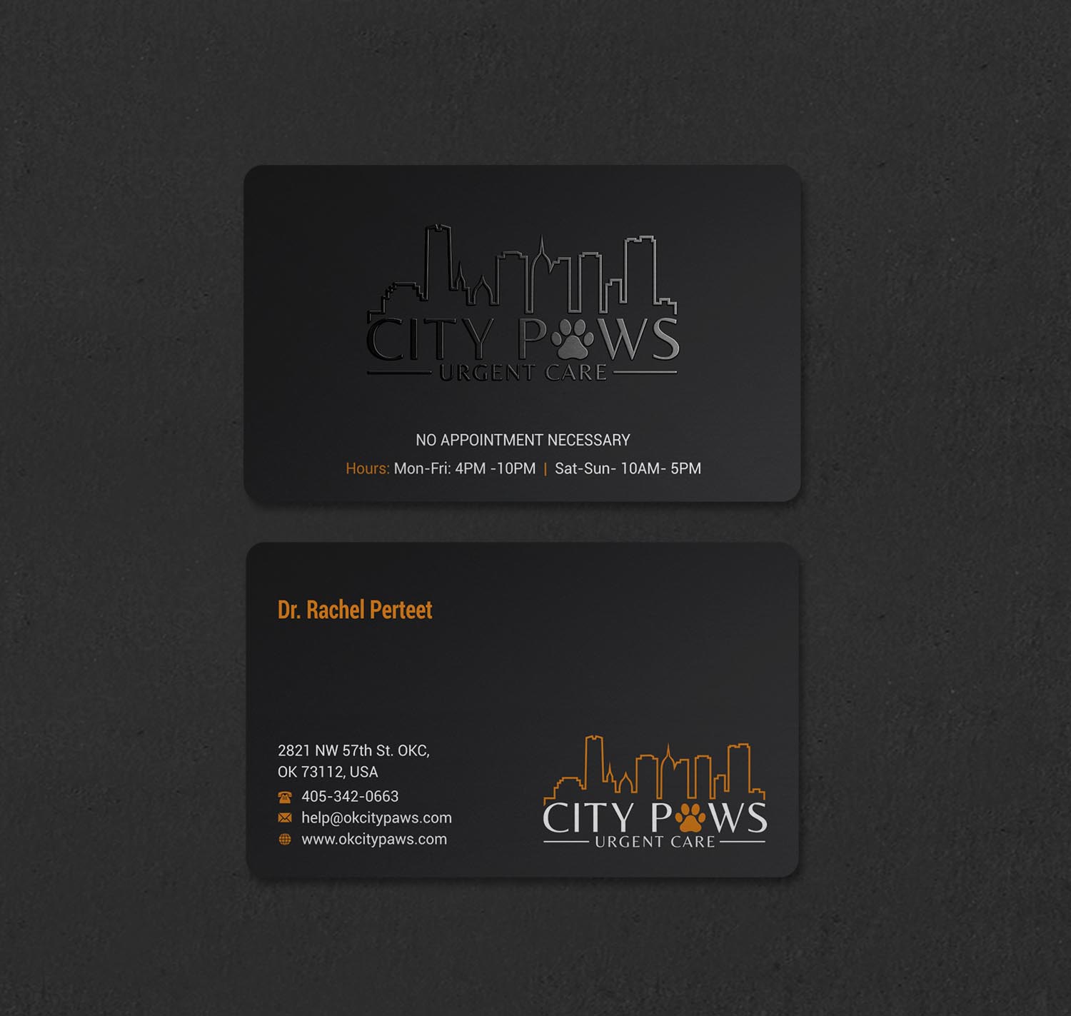 Business Card Design by INDIAN_Ashok for City Paws Urgent Care  | Design #29304255
