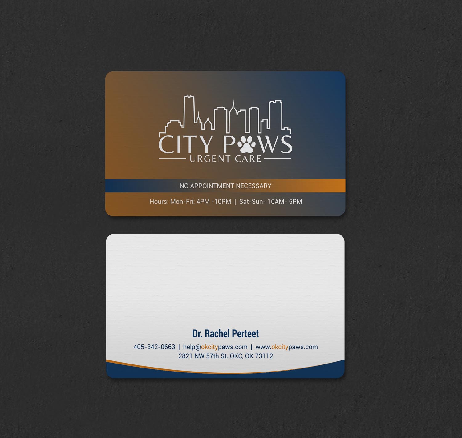 Business Card Design by INDIAN_Ashok for City Paws Urgent Care  | Design #29304256