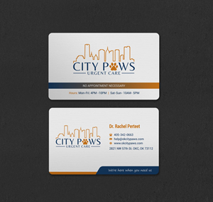 Business Card Design by INDIAN_Ashok for City Paws Urgent Care  | Design: #29304260