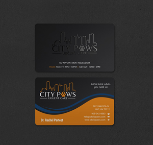Business Card Design by INDIAN_Ashok for City Paws Urgent Care  | Design: #29304262