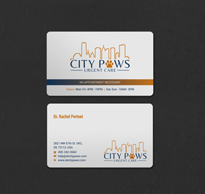 Business Card Design by INDIAN_Ashok for City Paws Urgent Care  | Design: #29304265