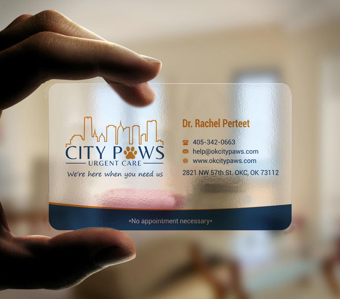 Business Card Design by INDIAN_Ashok for City Paws Urgent Care  | Design #29304269