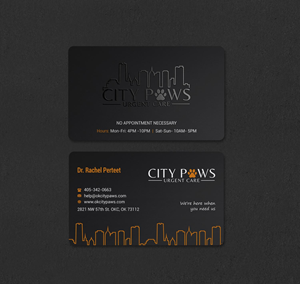 Business Card Design by INDIAN_Ashok for City Paws Urgent Care  | Design: #29304271