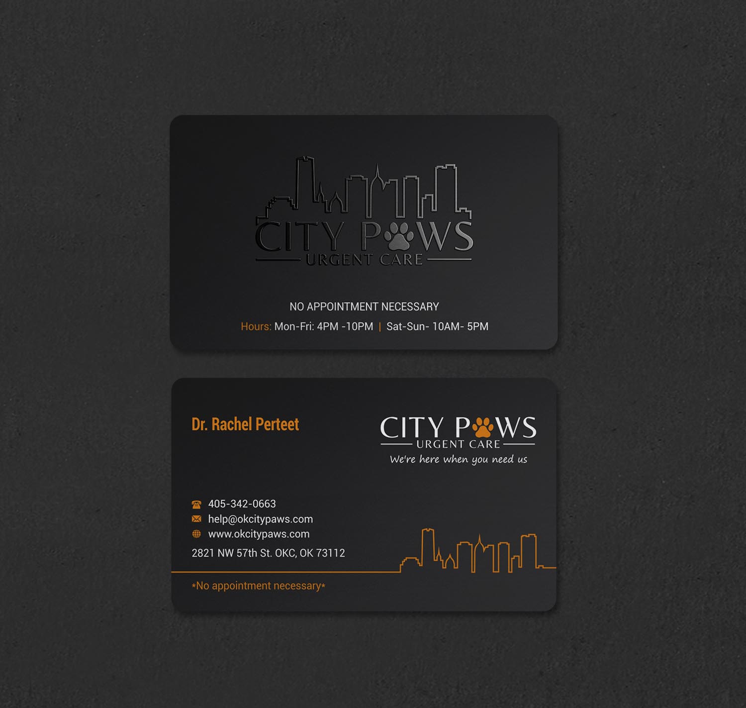 Business Card Design by INDIAN_Ashok for City Paws Urgent Care  | Design #29304272
