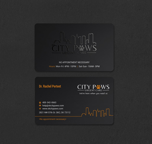 Business Card Design by INDIAN_Ashok for City Paws Urgent Care  | Design: #29304272