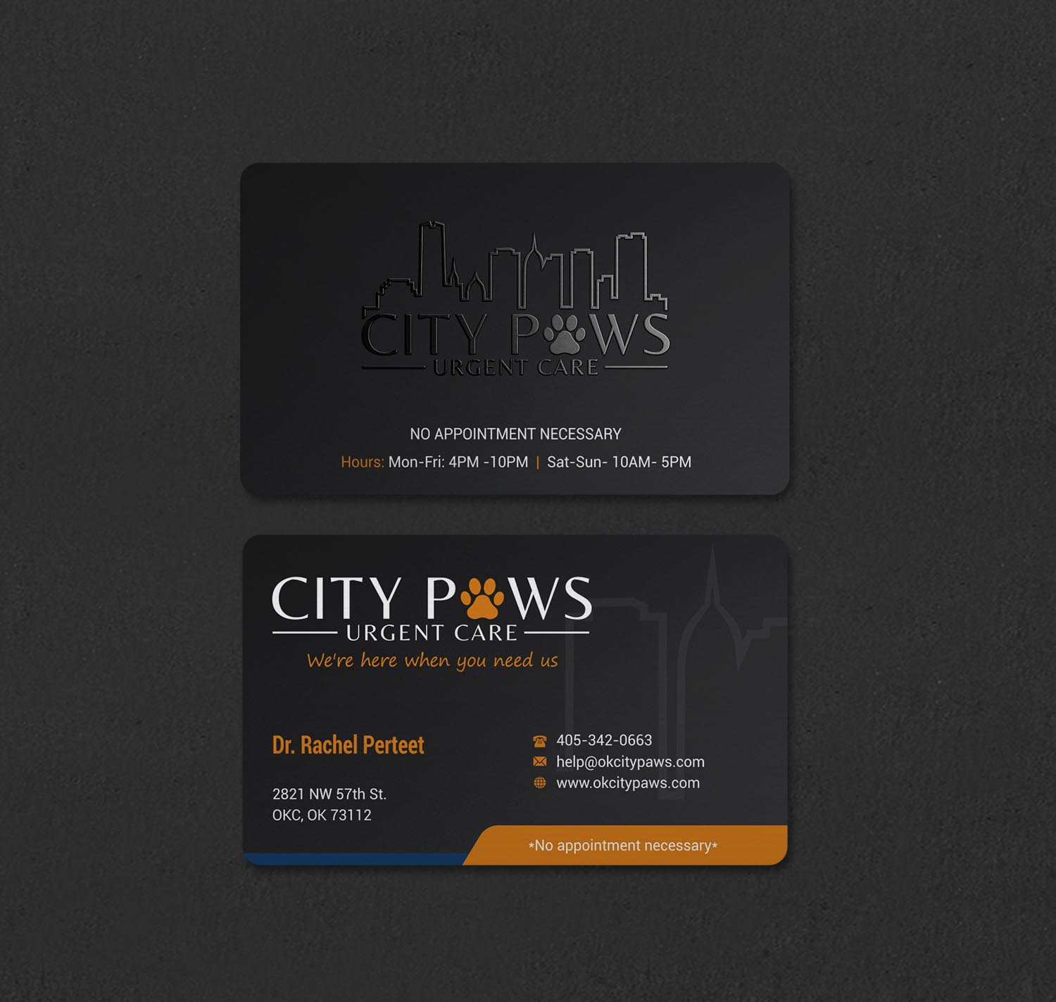 Business Card Design by INDIAN_Ashok for City Paws Urgent Care  | Design #29304273