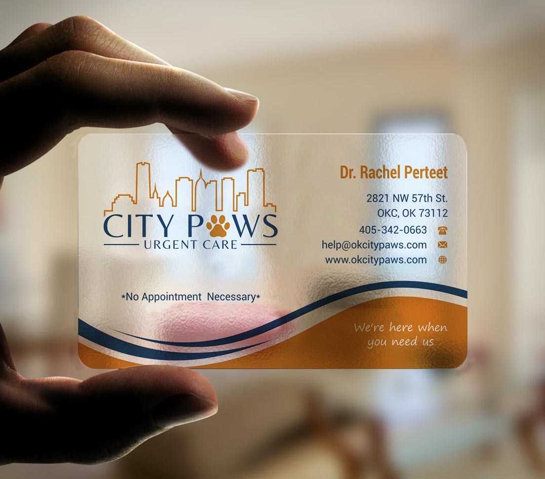 Business Card Design by INDIAN_Ashok for City Paws Urgent Care  | Design #29304274