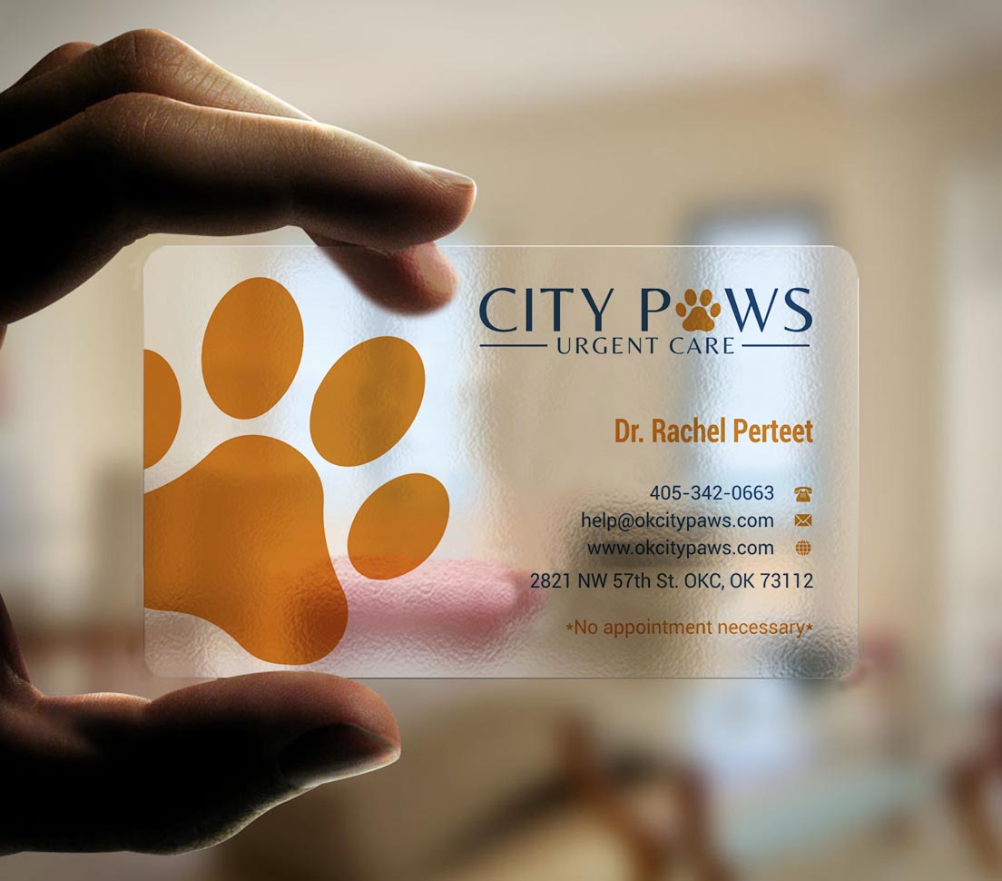 Business Card Design by INDIAN_Ashok for City Paws Urgent Care  | Design #29304276