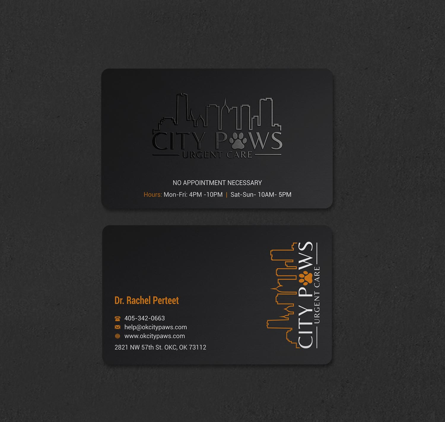 Business Card Design by INDIAN_Ashok for City Paws Urgent Care  | Design #29304277