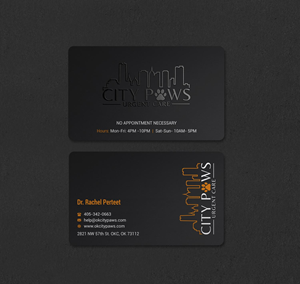 Business Card Design by INDIAN_Ashok for City Paws Urgent Care  | Design: #29304277