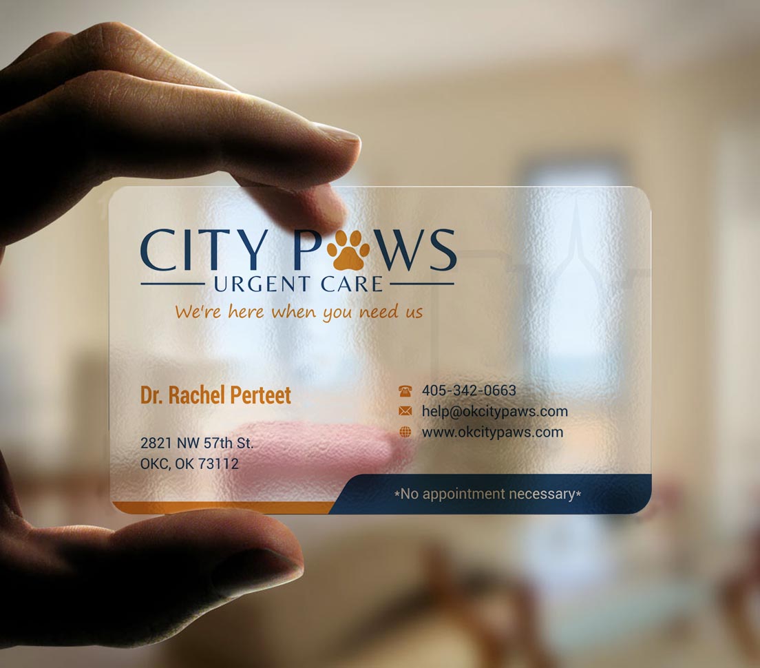 Business Card Design by INDIAN_Ashok for City Paws Urgent Care  | Design #29304285