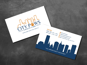 Business Card Design by artbitin for City Paws Urgent Care  | Design #29317751
