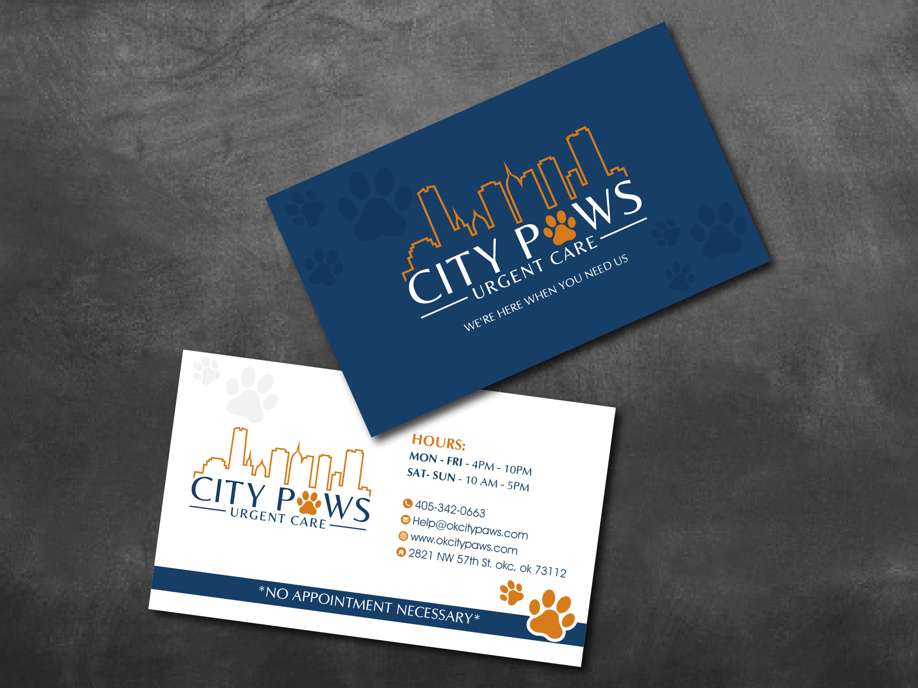 Business Card Design by artbitin for City Paws Urgent Care  | Design #29317757