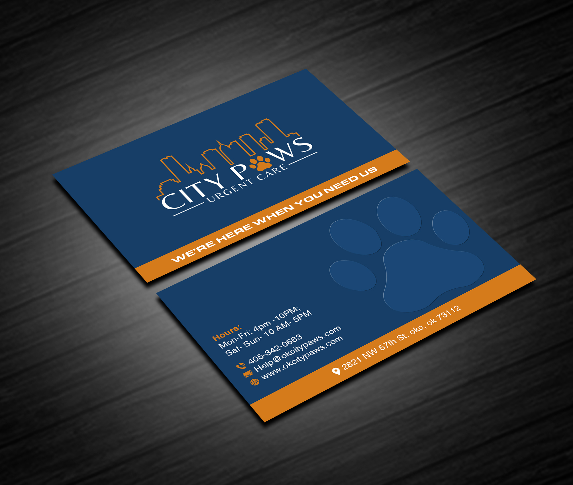 Business Card Design by Creations Box 2015 for City Paws Urgent Care  | Design #29312126