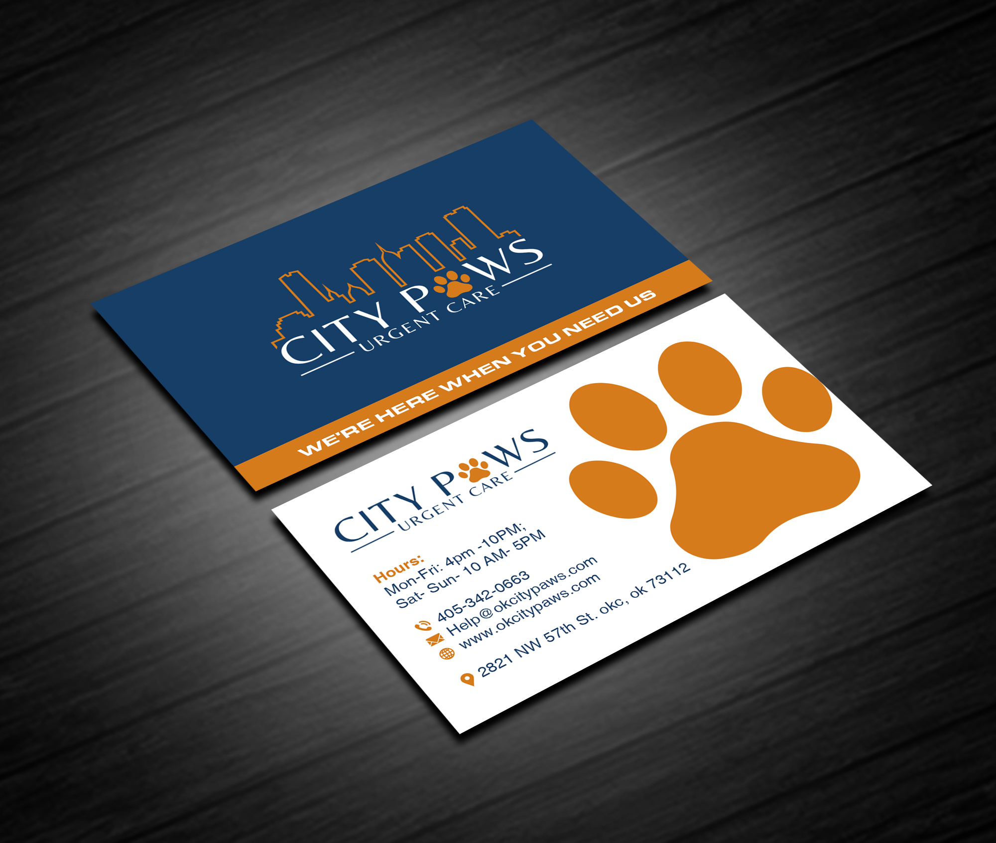 Business Card Design by Creations Box 2015 for City Paws Urgent Care  | Design #29312127