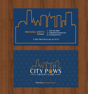Business Card Design by chandrayaan.creative for City Paws Urgent Care  | Design: #29309348